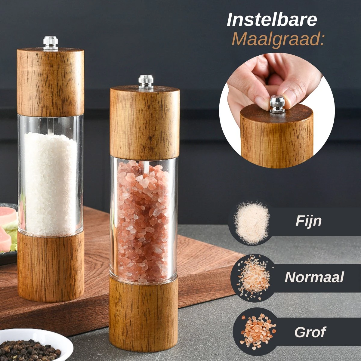 VAIVE Peper En Zoutmolen Set - Pepermolen - Afbeelding 3