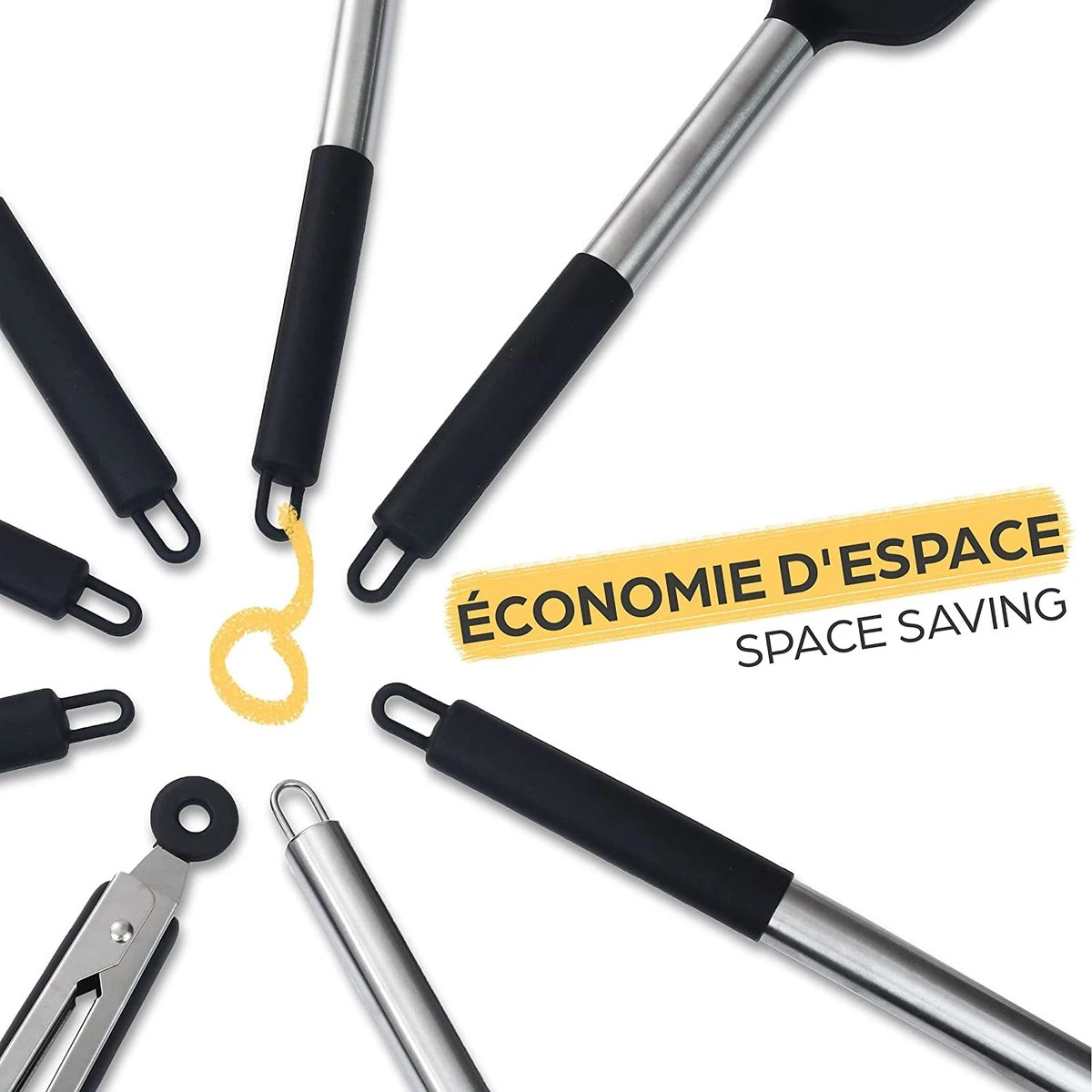 Keukengerei Set Met Houder 15-delig - Siliconen - Hittebestendig / BPA Vrij - Afbeelding 11