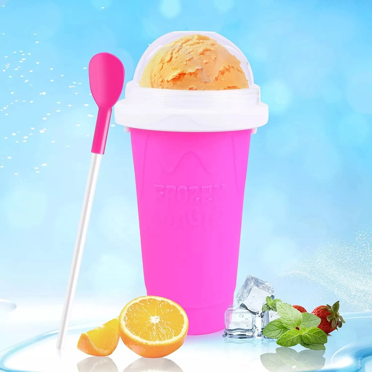 Summer Spark Slushy Maker - Slush Puppy Maker - IJscrusher - Slush Puppy Beker - Slushy Puppy Maker - Slush Puppy Machine - Slush Maker - Slushy Cup - Tiktok - Roze - Afbeelding 3
