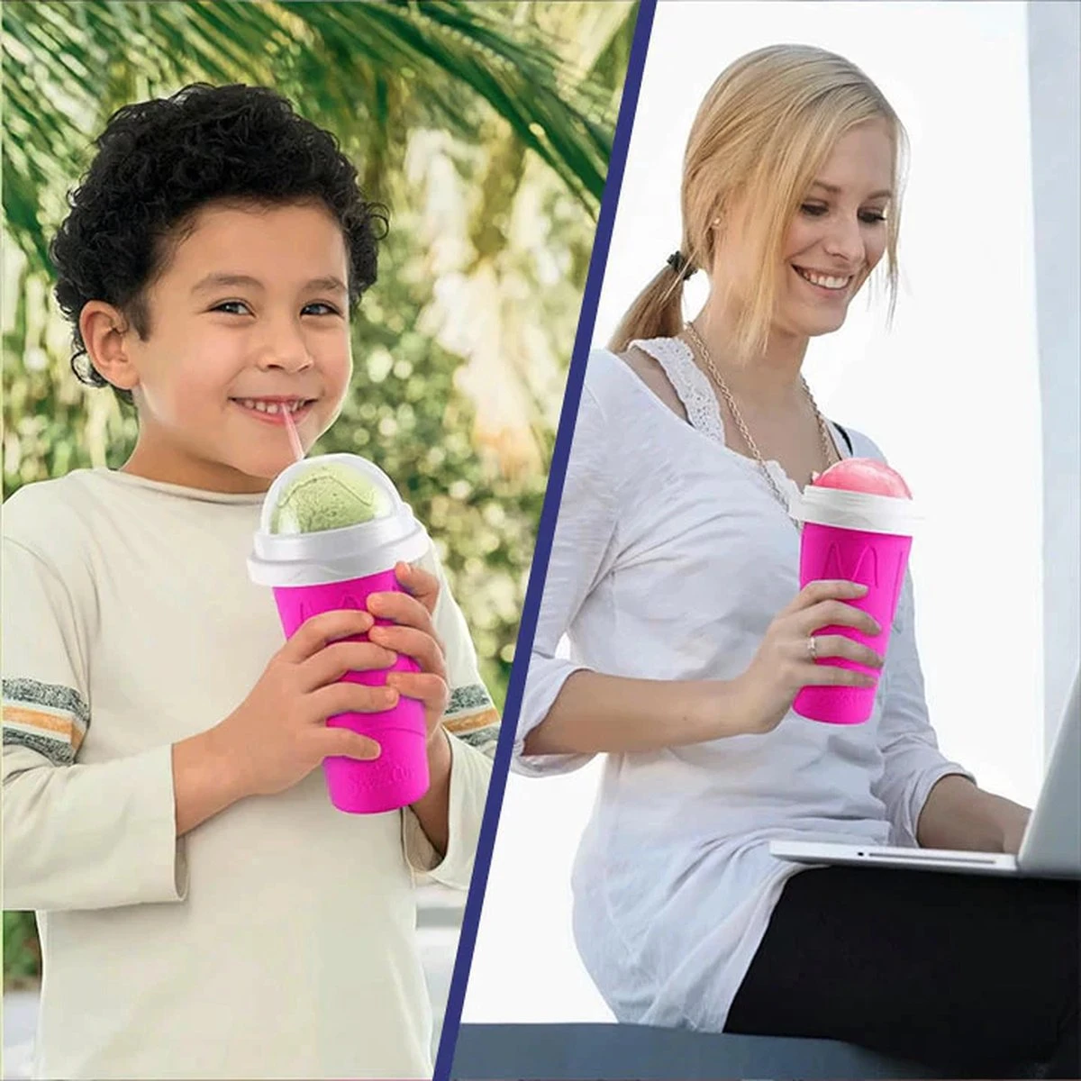 Summer Spark Slushy Maker - Slush Puppy Maker - IJscrusher - Slush Puppy Beker - Slushy Puppy Maker - Slush Puppy Machine - Slush Maker - Slushy Cup - Tiktok - Roze - Afbeelding 5