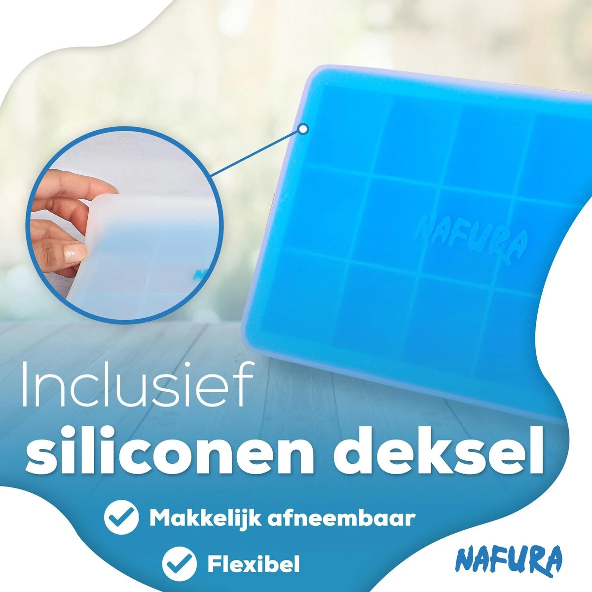 Nafura® Siliconen IJsblokjesvorm Met Deksel (4 Stuks) – IJsvormpjes Maker – IJsklontjes Vorm - Herbruikbaar – BPA Vrij - Vierkant - Afbeelding 7