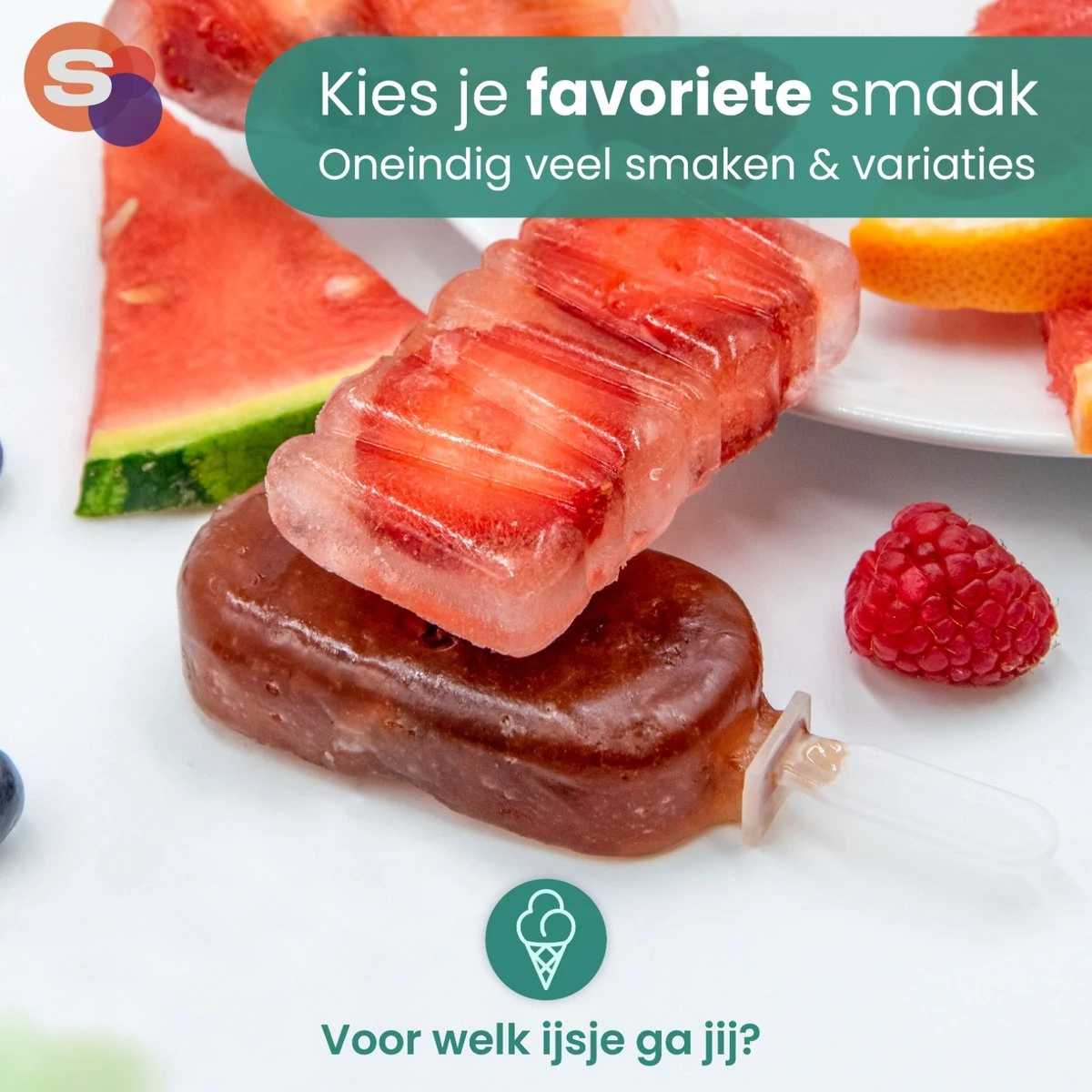 Sparklyn IJsvormpjes - Incl. Afsluitbare Deksel & IJsstokjes - IJslolly Vormen - 6 Stuks - Blauw - Afbeelding 5