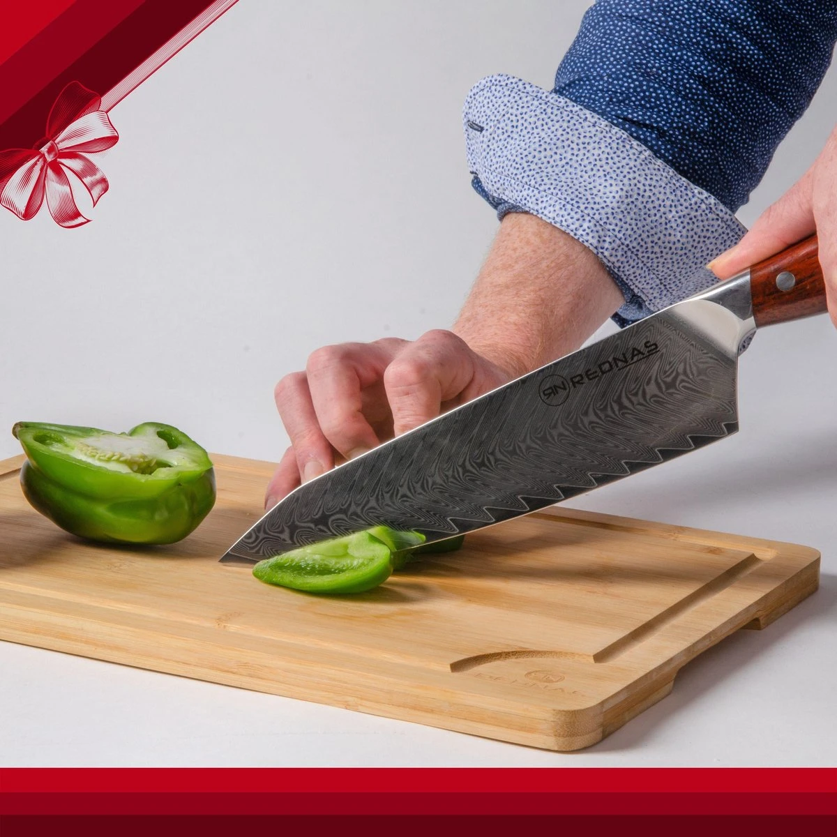 Rednas Bamboe Snijplank - Snijplanken Set - Borrelplank - Serveerplank - 3-delig - Hygiënisch En Duurzaam - Afbeelding 6