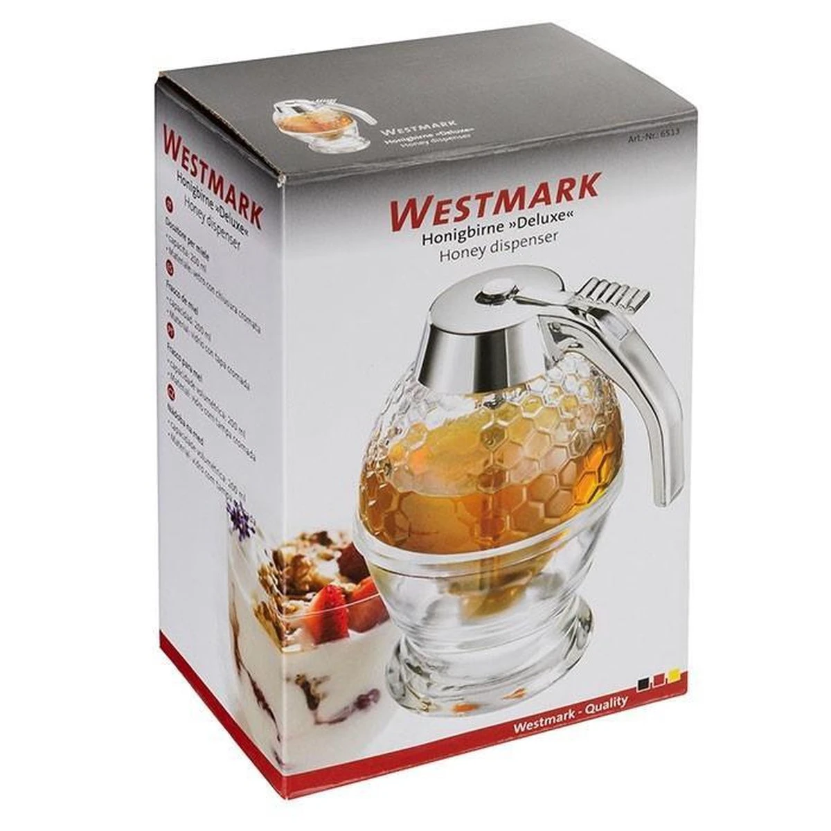 Westmark Siroop- & Honingdispenser 20cl - Kunststof/Glas - Ø8x(H)15cm - Afbeelding 2