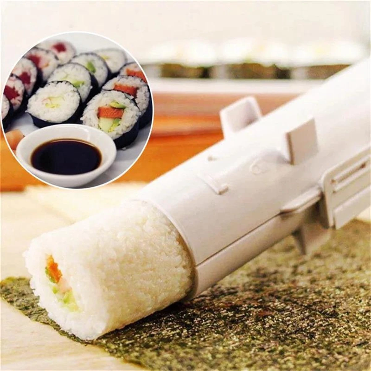 Merkloos Sushi Set Sushi Maker - Sushi Kit Bazooka - Zelf Thuis Sushi Maken - Afbeelding 2
