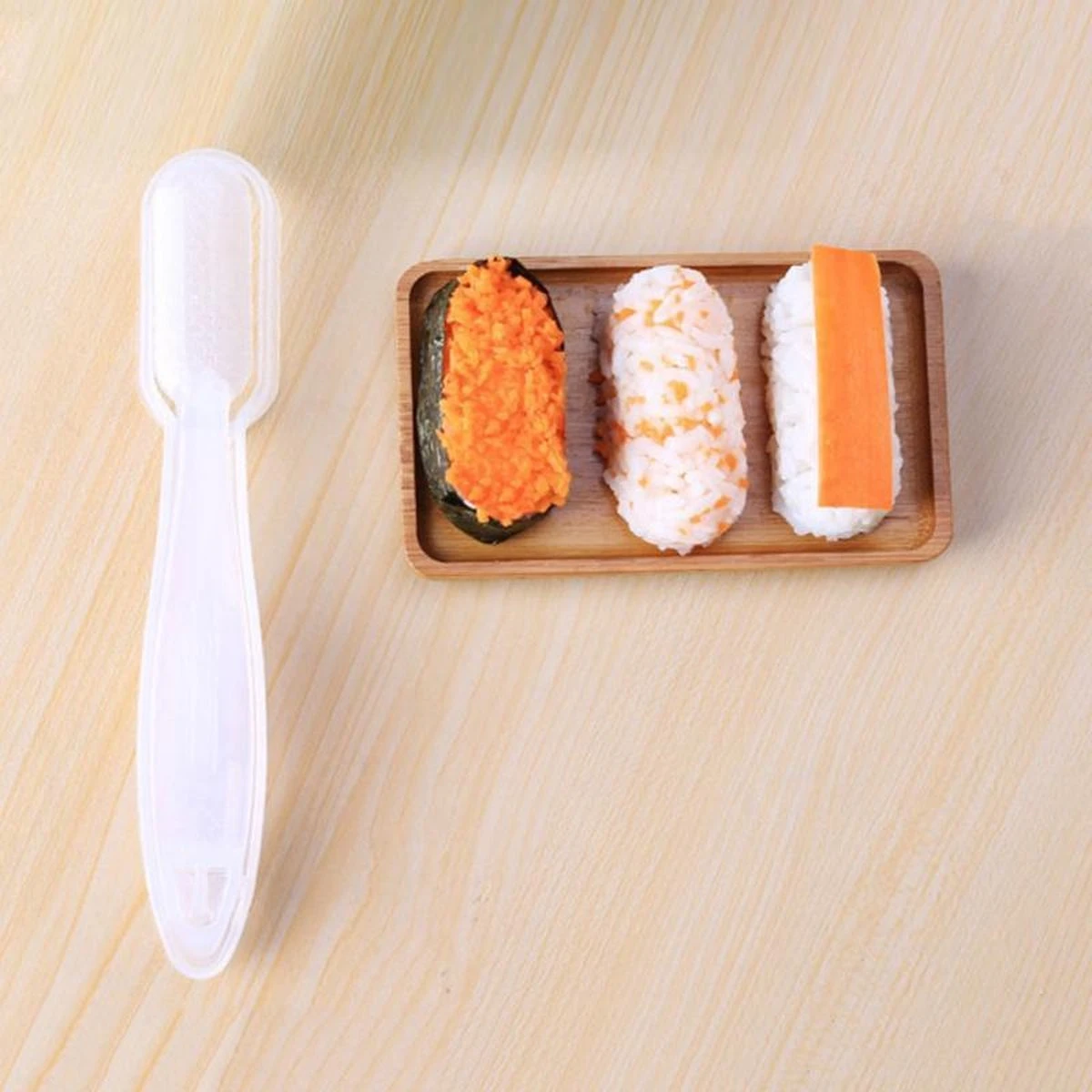 Merkloos Sushi Scoop - Sushi Nigiri Maker – Sushi Maker – Sushi Schep – Wit - Afbeelding 5