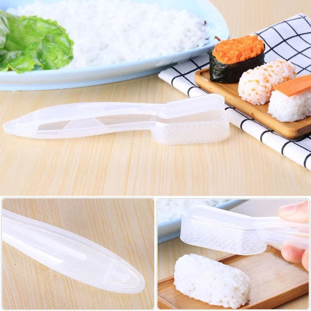 Merkloos Sushi Scoop - Sushi Nigiri Maker – Sushi Maker – Sushi Schep – Wit - Afbeelding 7