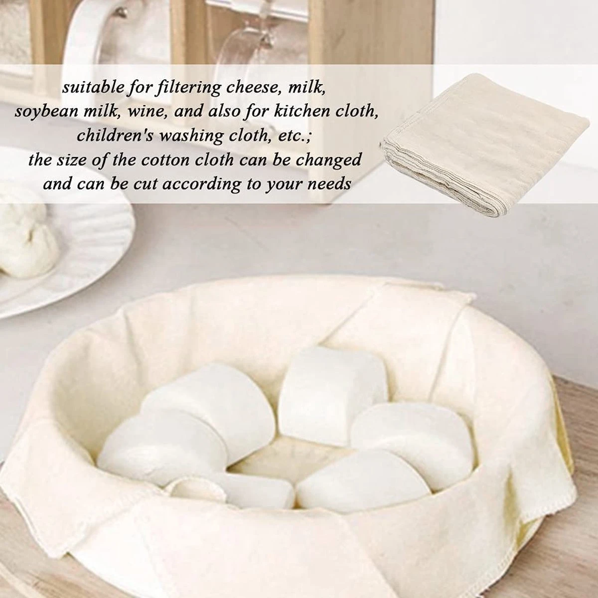 BOTC Kaasdoek - Passeerdoek - 95 X 90 Cm - 2 Stuks -zachte Neteldoek - Passeerdoek - 100% Linnen – Ongebleekt - Micromousseline - Afbeelding 6