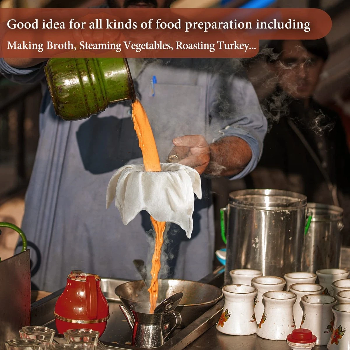 BOTC Kaasdoek - Passeerdoek - 95 X 90 Cm - 2 Stuks -zachte Neteldoek - Passeerdoek - 100% Linnen – Ongebleekt - Micromousseline - Afbeelding 10