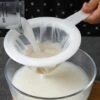 Keuken Ultra-Fijne Zeef Keuken Nylon Mesh Filter Lepel Voor Geschikt Voor Sojamelk Koffie Melk Yoghurt - Wit