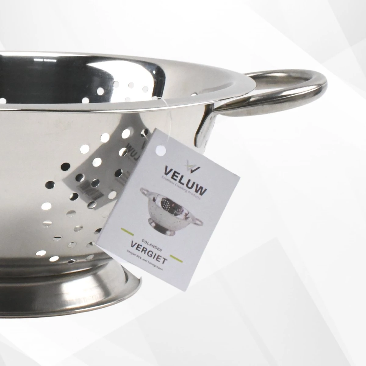 Veluw Vergiet RVS - Op Voet - 2 Grepen - Ø34 X (H)16cm - Keukengerei - Zeven - Afbeelding 2