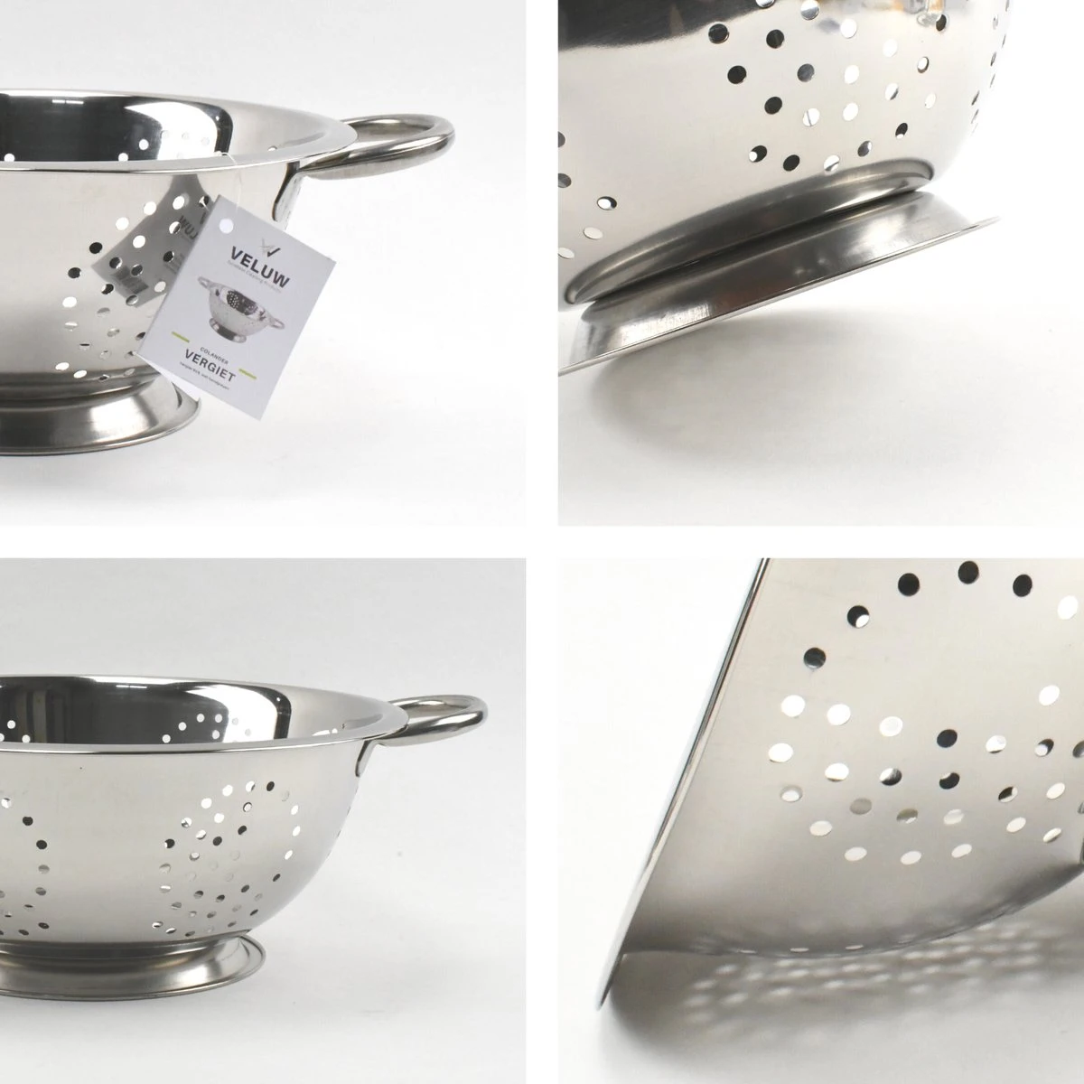 Veluw Vergiet RVS - Op Voet - 2 Grepen - Ø34 X (H)16cm - Keukengerei - Zeven - Afbeelding 7