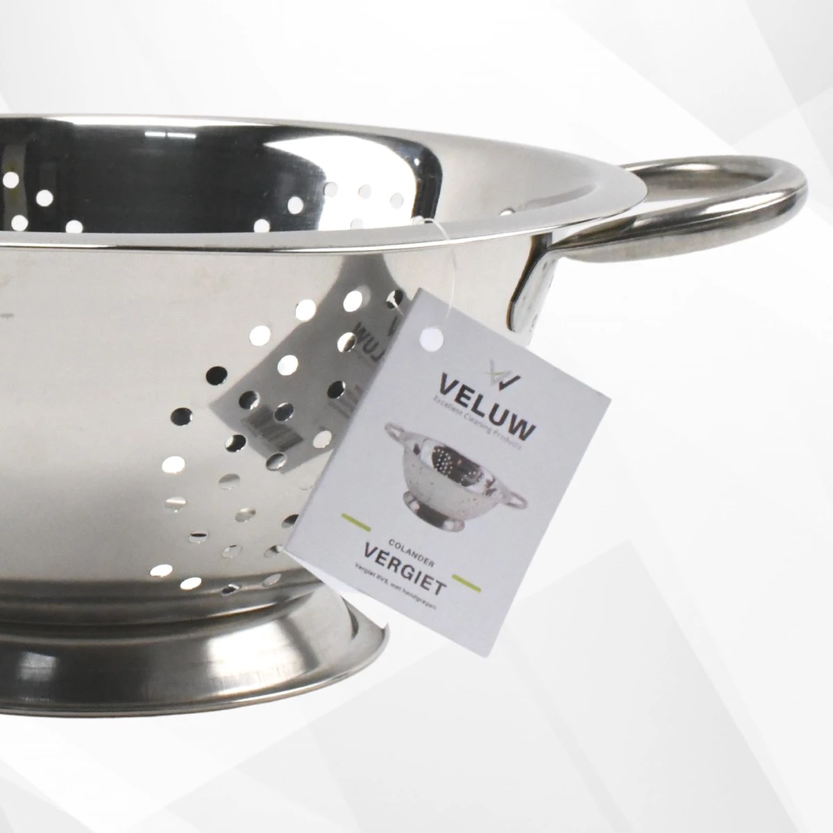 Veluw Vergiet Op Voet - 2 Grepen - Ø24 X (H)11cm - Vergiet RVS - Keukengerei - Zeven - Afbeelding 4