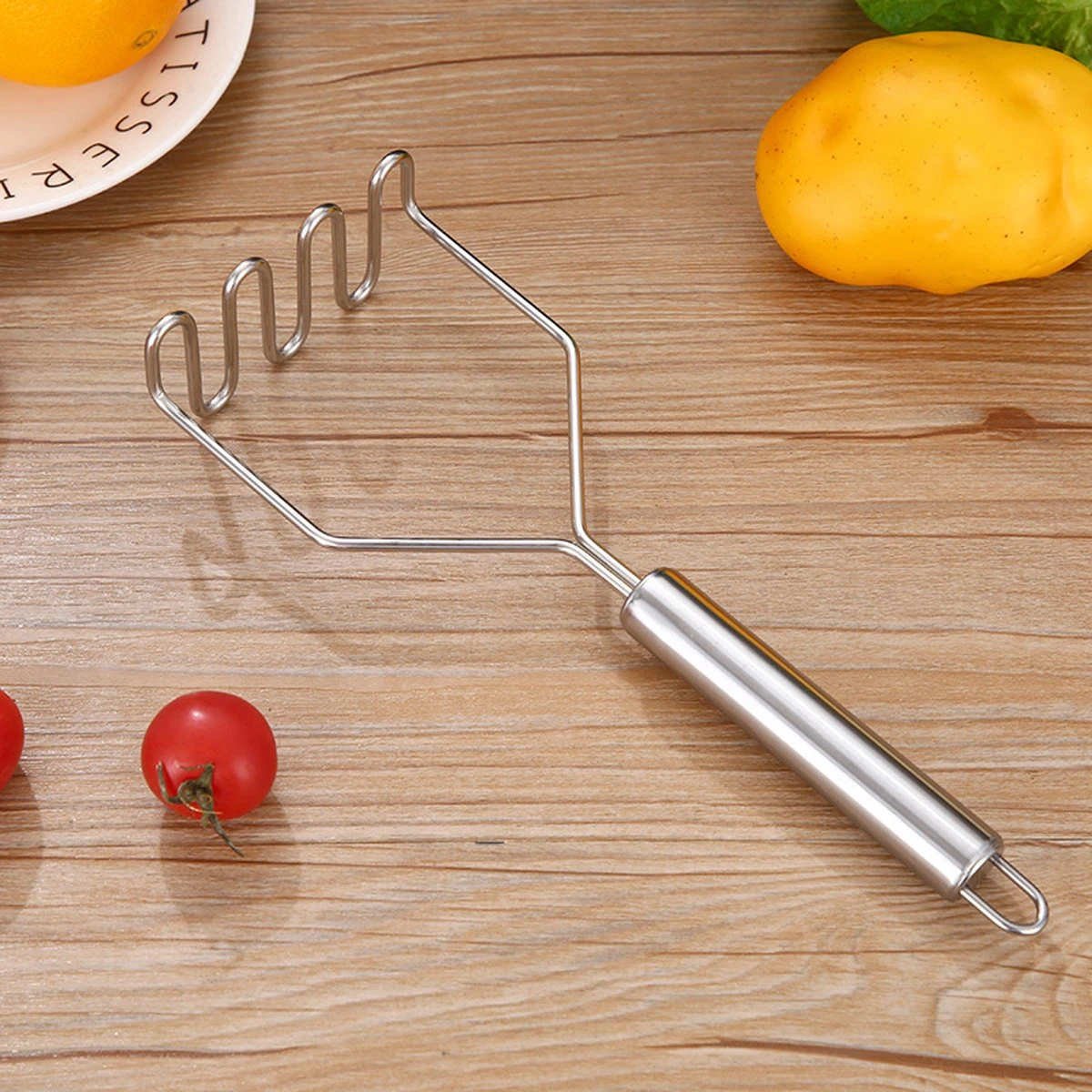 YUGN Pureestamper Aardappelstamper Stamper - Pureerder Stampotstamper - RVS - Cadeau Tip - Afbeelding 6