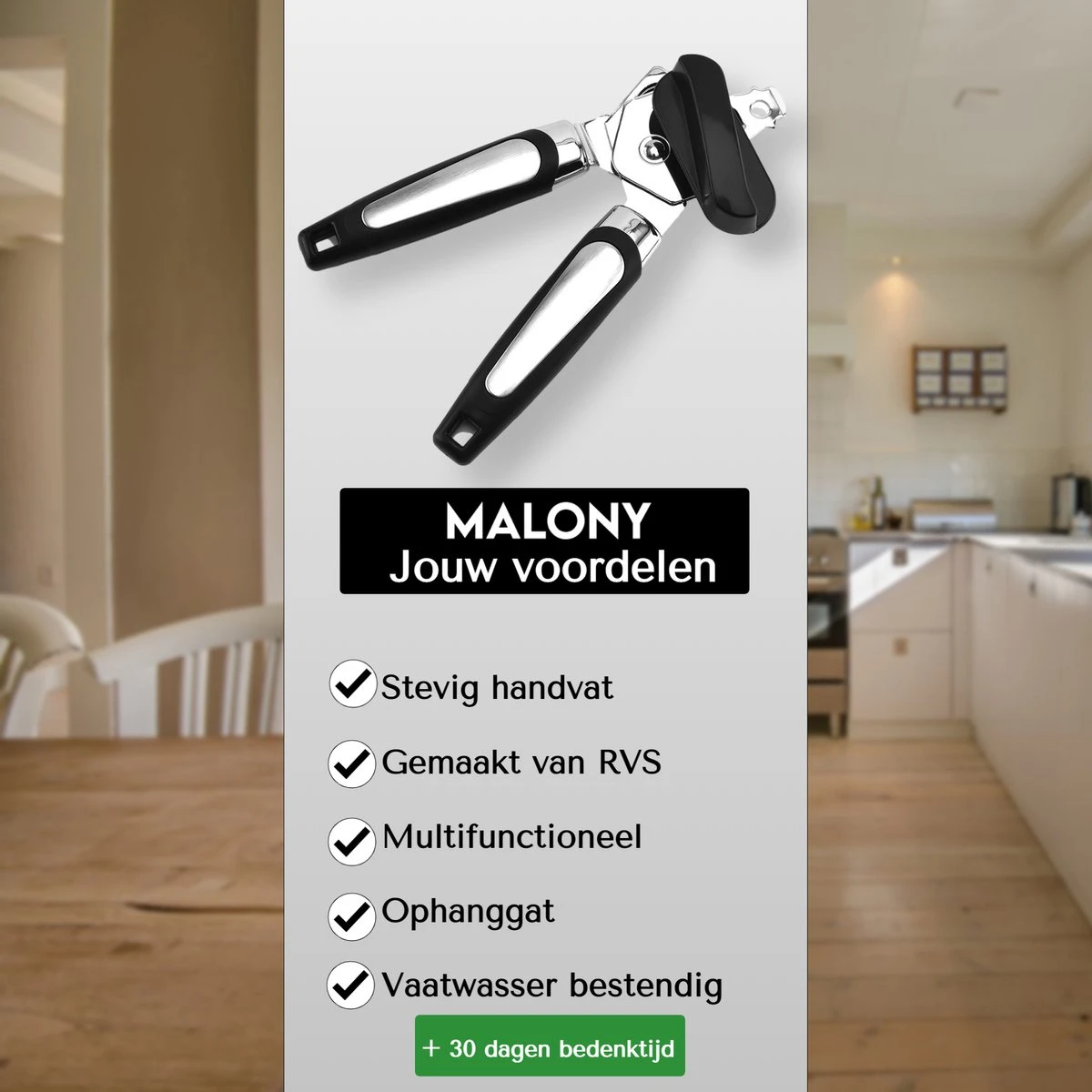 Malony RVS Blikopener - Flesopener - Bieropener - Opener - Stevig Handvat - Vaatwasser Bestendig - Zwart - Afbeelding 5