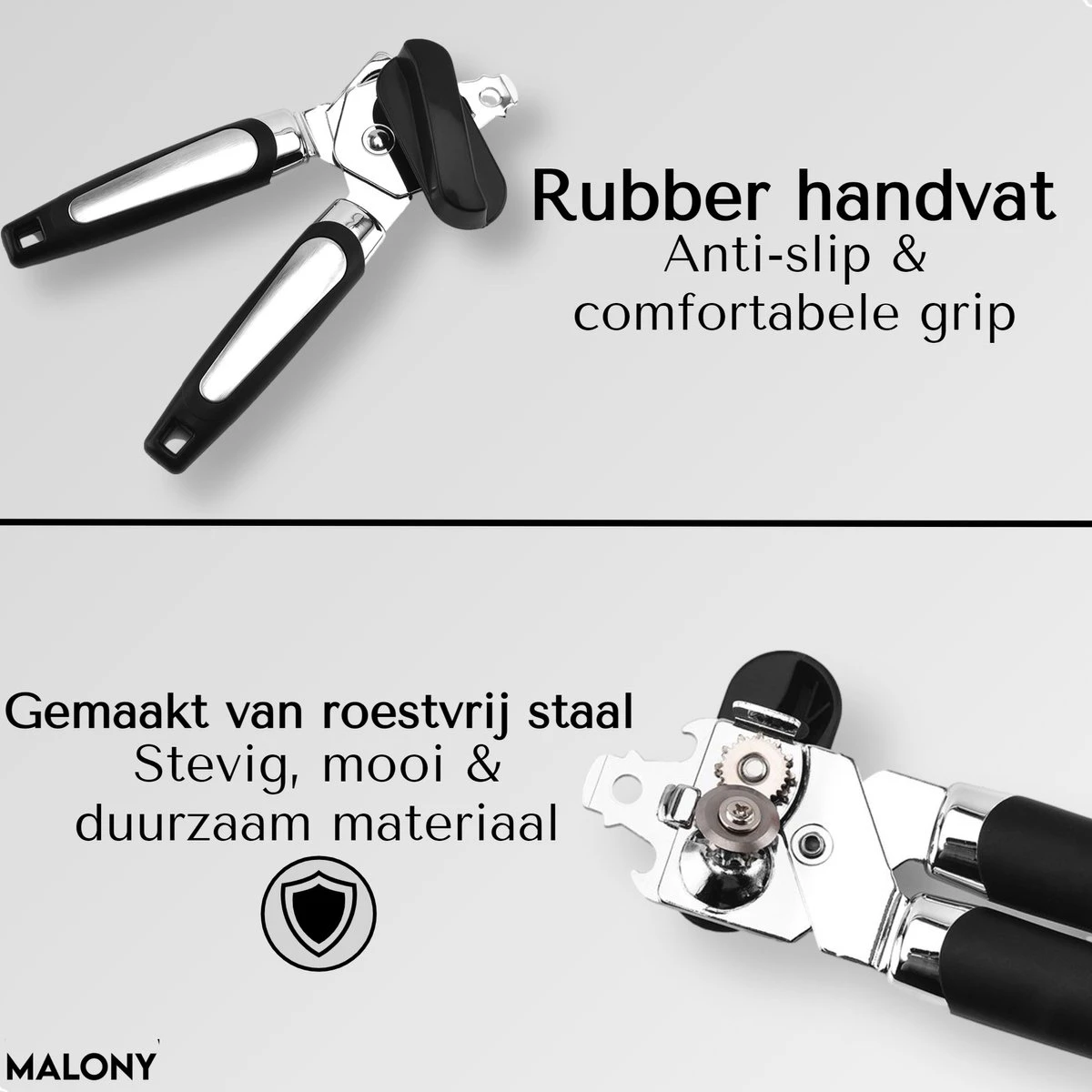 Malony RVS Blikopener - Flesopener - Bieropener - Opener - Stevig Handvat - Vaatwasser Bestendig - Zwart - Afbeelding 6