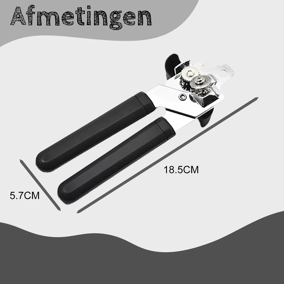 Proudproducts Blikopener - RVS - Handvat - 19cm - Duurzame En Veilige Opener Voor Blikken - Afbeelding 2