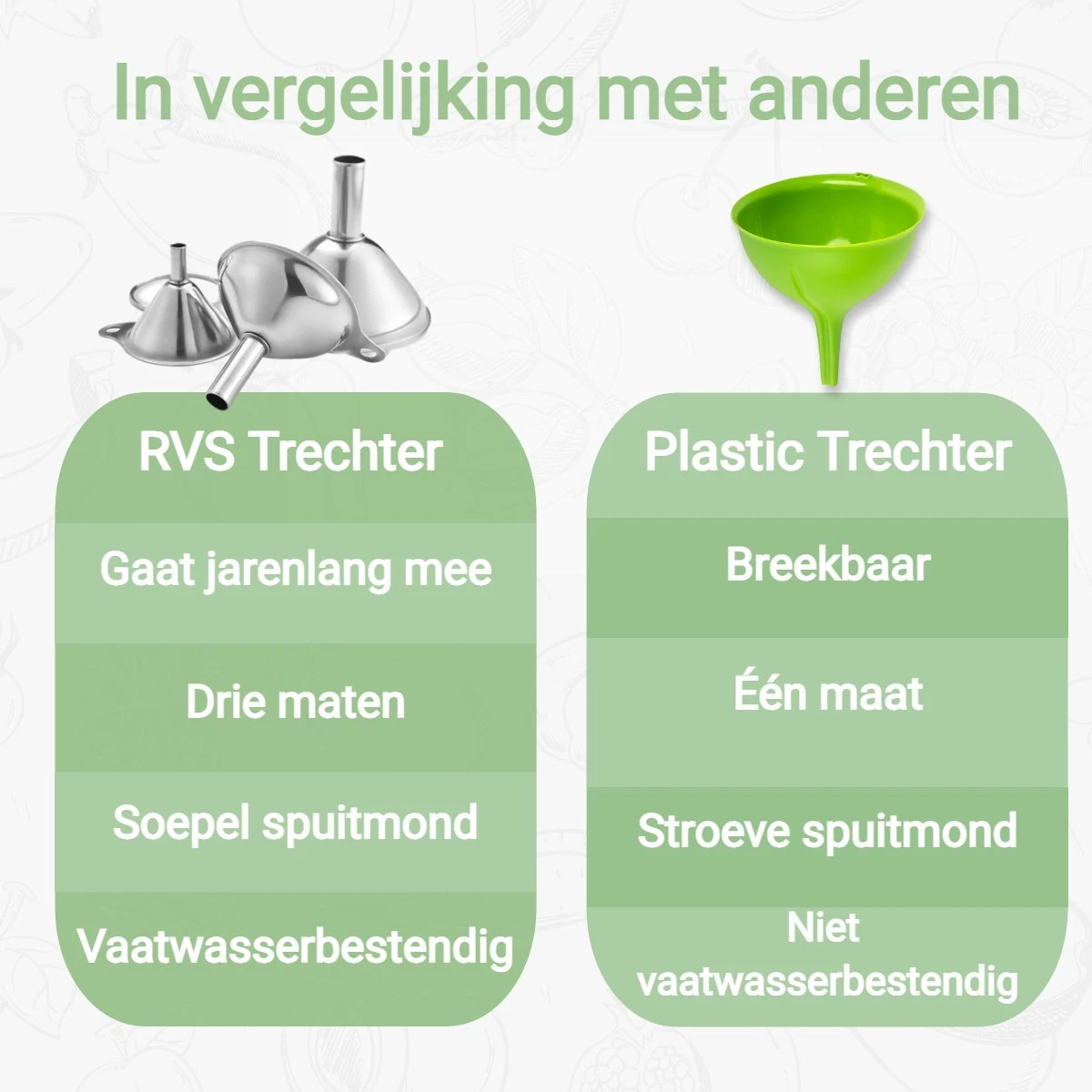 Chefsey - Trechter Set – Keuken – 3 Stuks – RVS – Keukengerei - Afbeelding 6