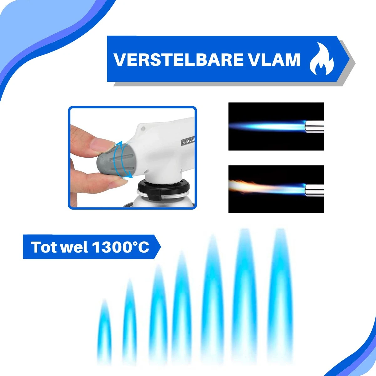 JT Products Gasbrander Crème Brûlée – Butaangas Brander – Keukenbrander - Aansteker – Koksbrander - Solderen – Keukengerei - Exclusief Gasfles - Afbeelding 3