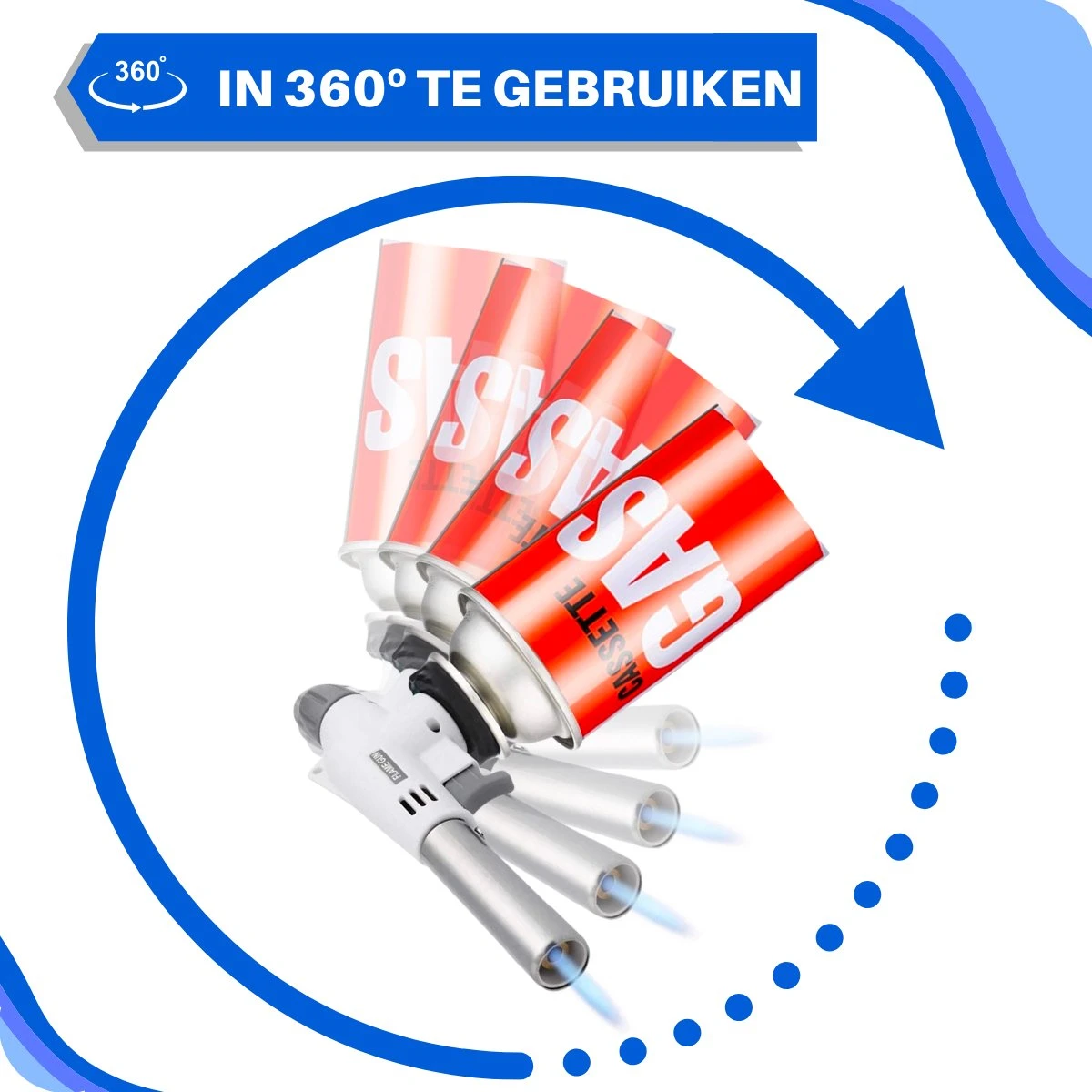 JT Products Gasbrander Crème Brûlée – Butaangas Brander – Keukenbrander - Aansteker – Koksbrander - Solderen – Keukengerei - Exclusief Gasfles - Afbeelding 4