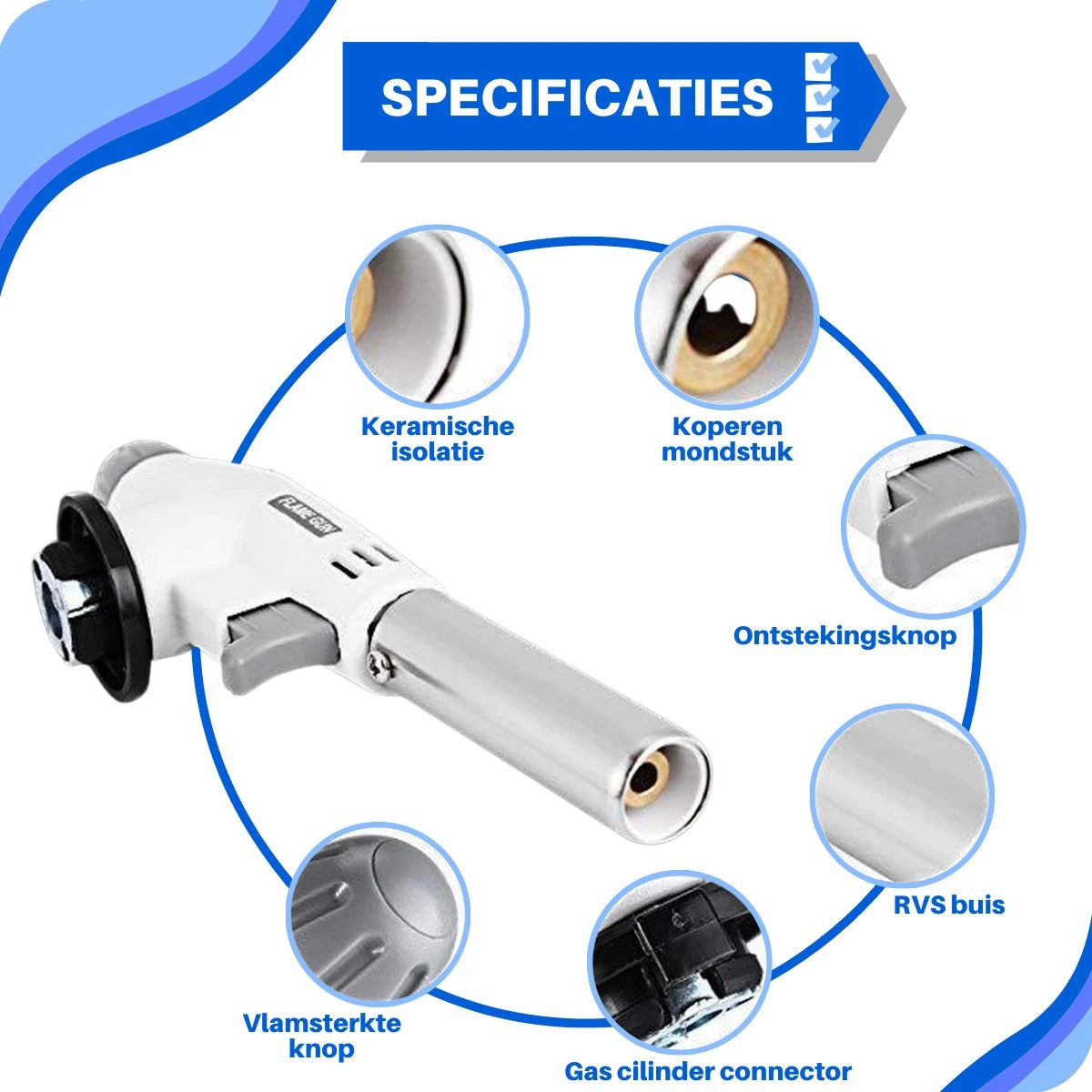 JT Products Gasbrander Crème Brûlée – Butaangas Brander – Keukenbrander - Aansteker – Koksbrander - Solderen – Keukengerei - Exclusief Gasfles - Afbeelding 5