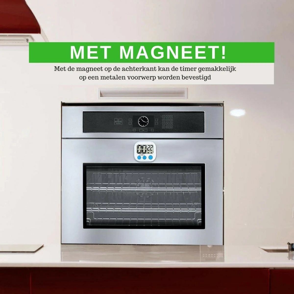 Gohh Digitale Kookwekker - Groot Display - Stevige Magneet - Luid Alarm - Afbeelding 3