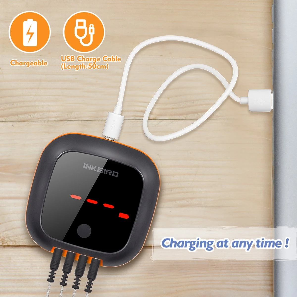 Inkbird IBT-4XS Bluetooth Thermometer - Keukenthermometer - Oplaadbare Accu - Afbeelding 5