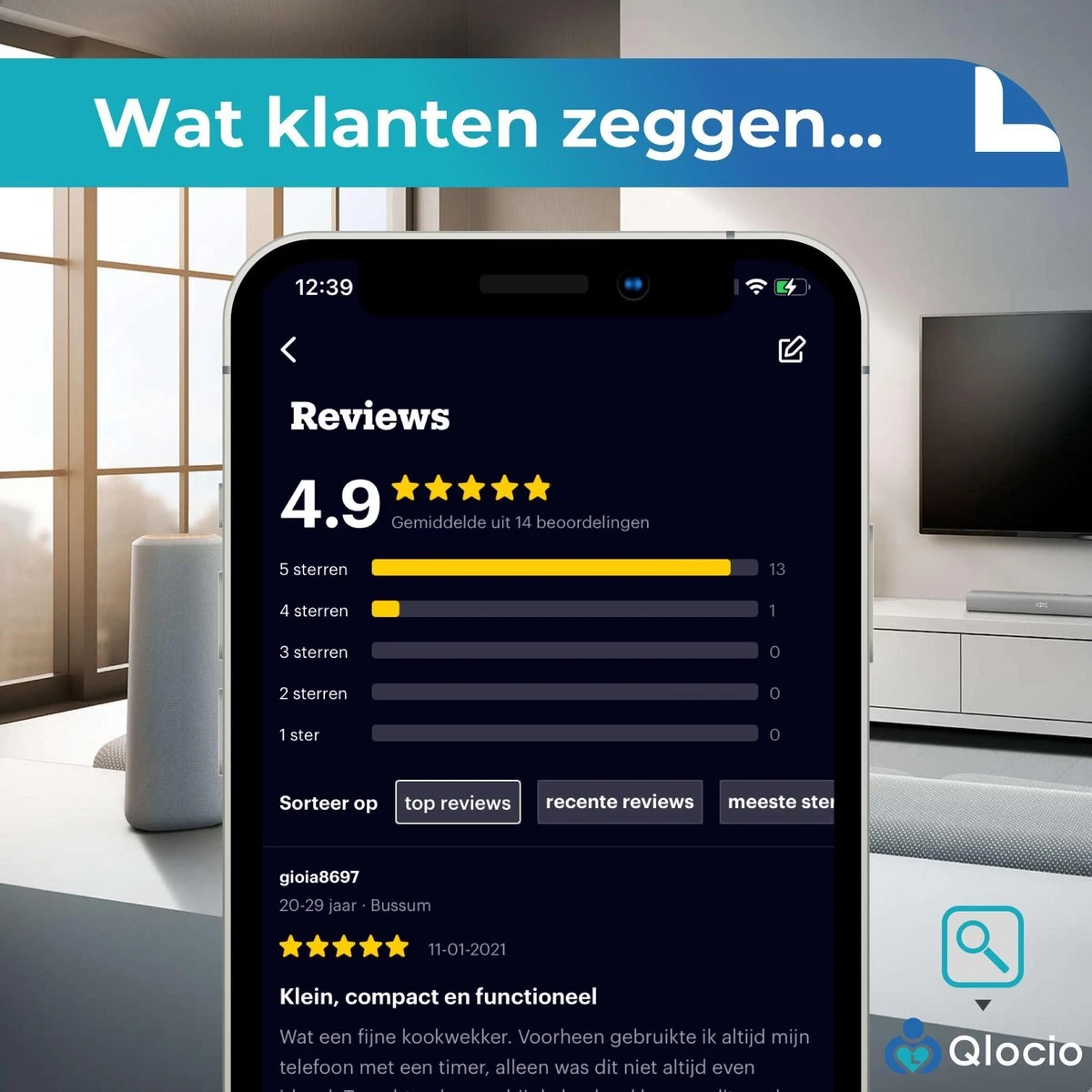 Qlocio Digitale Kookwekker Klok - Keukenwekker - Magnetisch - Zwart - Afbeelding 2