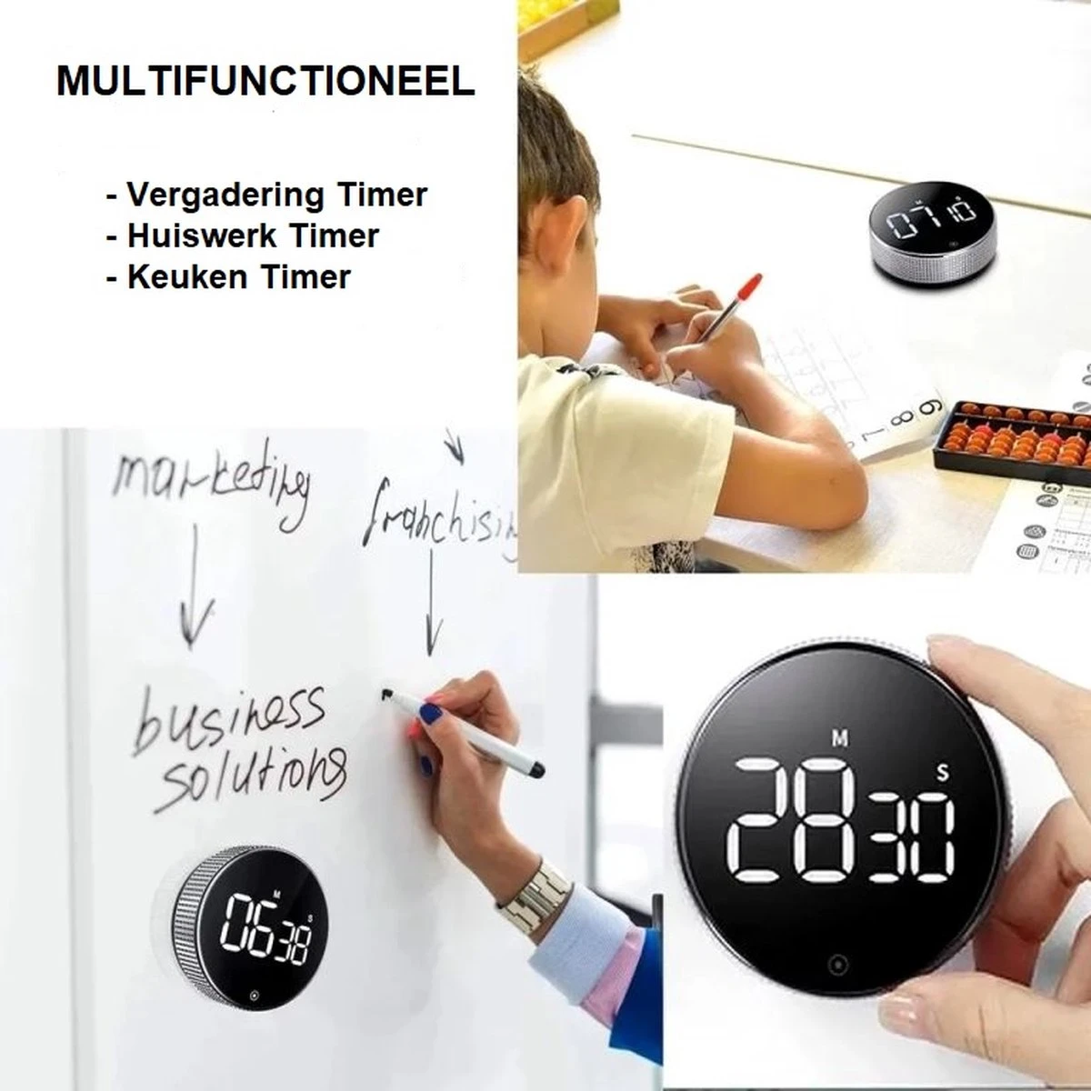 Merkloos Digitale Kookwekker Zilver Van METU-Online - Smart Timer - LED Display - Magnetisch Met Handige Draaiknop - Barbecue Kookwekker Magneet - BBQ Wekker - Afbeelding 5