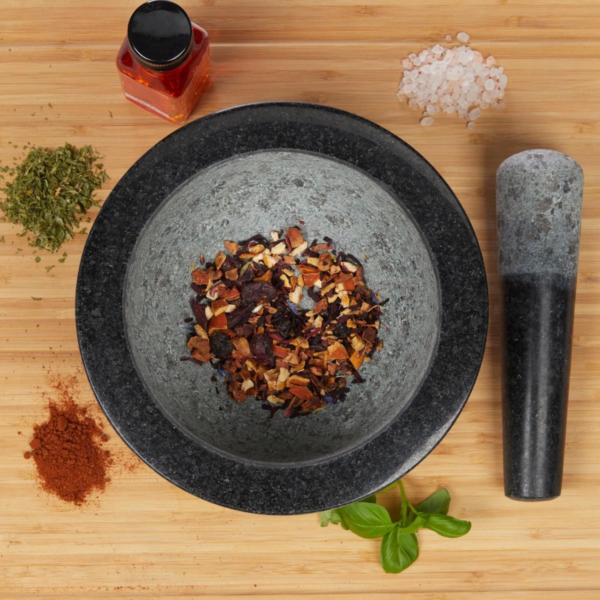 Relaxdays Vijzel En Stamper Graniet - Kruidenstamper - Kruiden Vermaler - Mortier - 1 L - Afbeelding 6