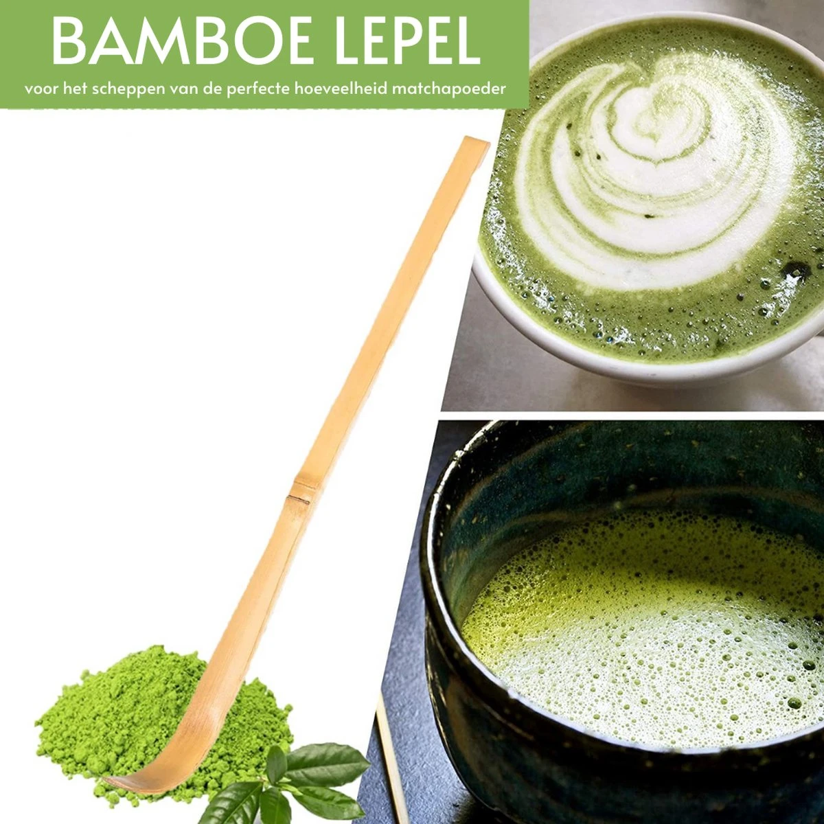 Winkrs | Matcha Thee Set Met Bamboe Klopper, Garde Houder (mint) En Lepel - Japanse Theeceremonie - Afbeelding 3