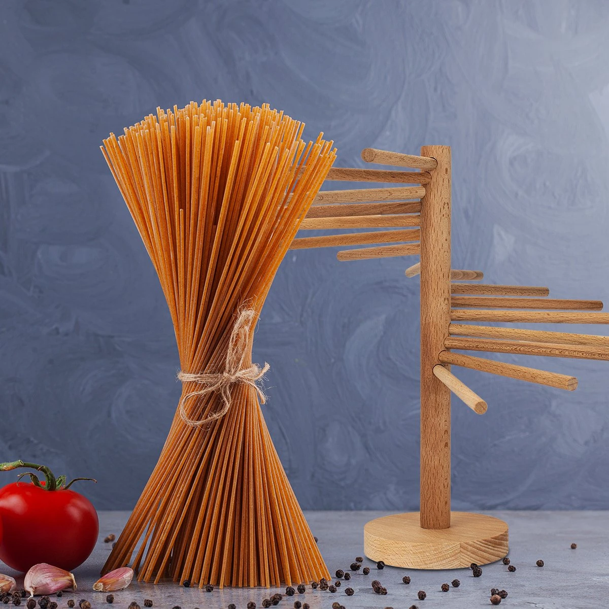 Nimma® Pasta Droogrek - Inklapbaar Pastarek - Pasta Maker - Zelf Spaghetti Maken - Tot 2.5 KG - Bamboe - Afbeelding 5
