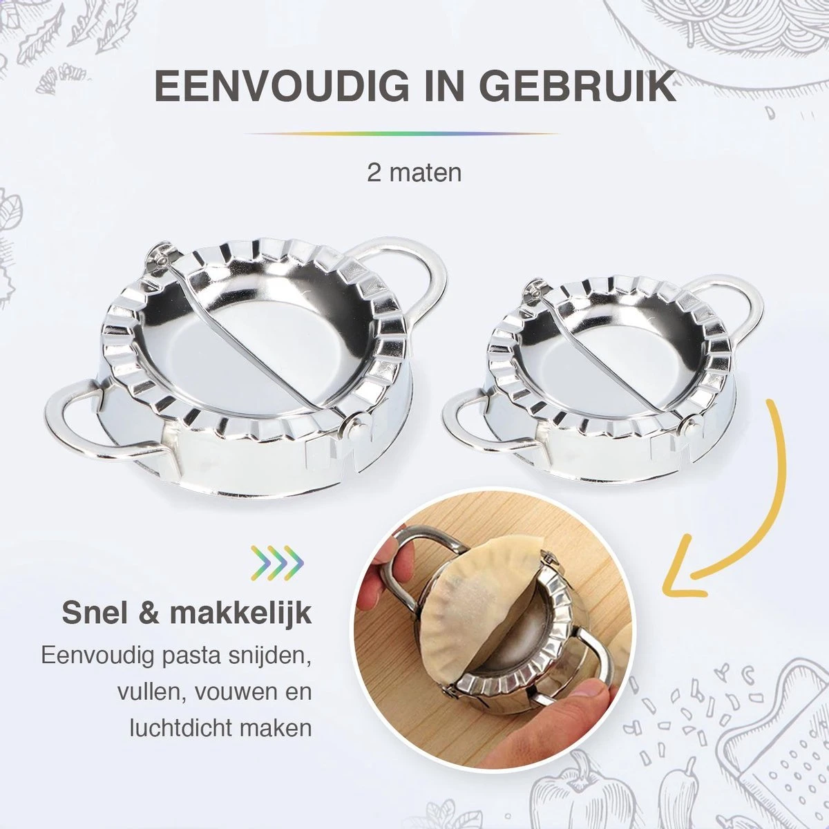 AVINTGOODS Dumpling Maker - 7-delig Pastei Vorm - Deegsnijder - Afbeelding 3