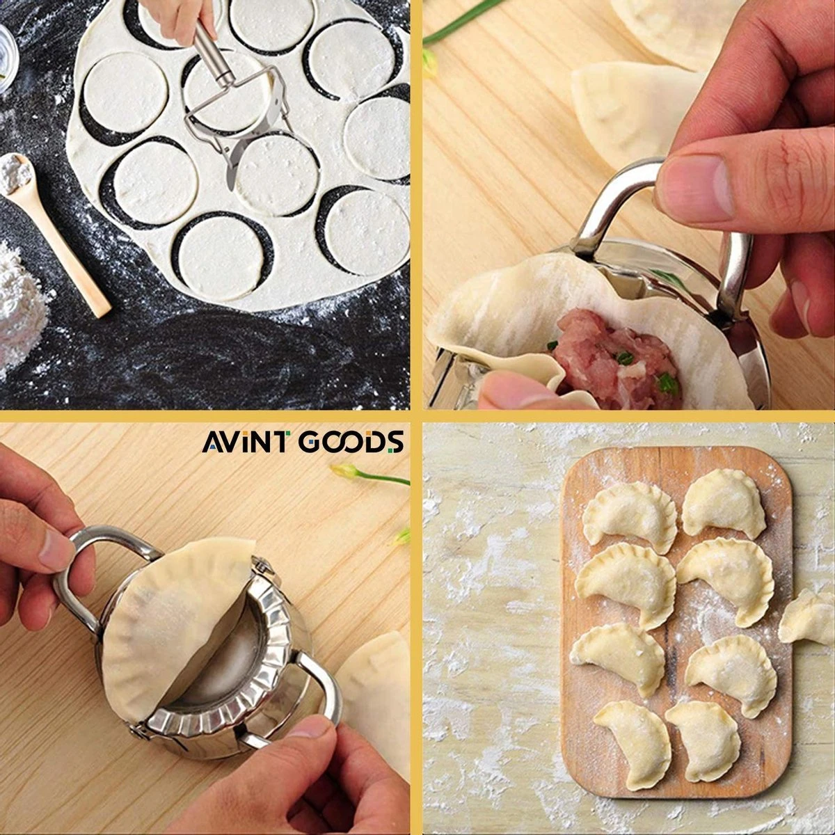 AVINTGOODS Dumpling Maker - 7-delig Pastei Vorm - Deegsnijder - Afbeelding 6