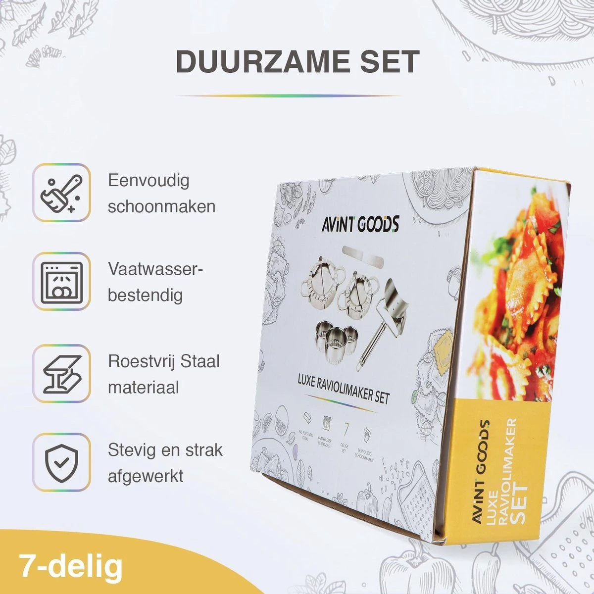 AVINTGOODS Dumpling Maker - 7-delig Pastei Vorm - Deegsnijder - Afbeelding 8