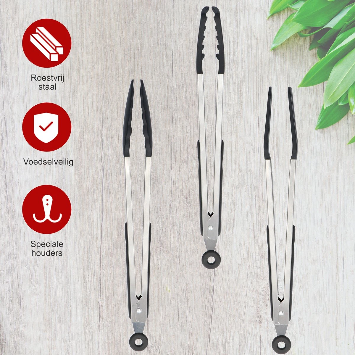 KitchenLove Vleestang - BBQ Tang - Serveertang - Keukentang - Spaghettitang - Pastatang - 30 CM - Roestvrijstaal RVS & Siliconen - Zwart - Afbeelding 8