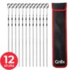 GrillX Barbecue Spiezen 12 Stuks - Luxe RVS Vleespennen 40cm - Kebab / Marshmallow Spiezen - BBQ Accesoires