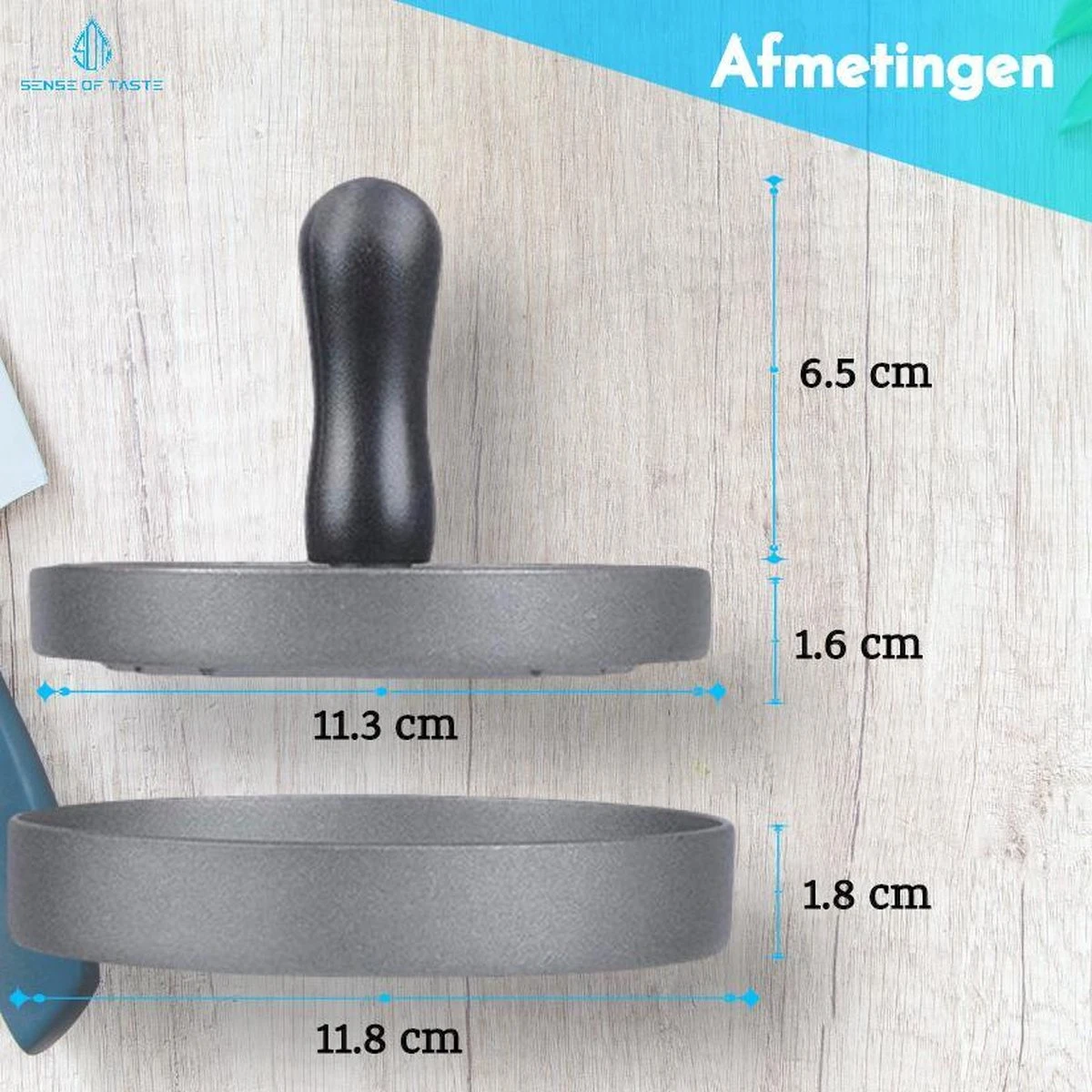 Hamburgerpers - Antiaanbaklaag - BBQ Set - RVS - Incl. 10x Waxpapiertjes - Afbeelding 6