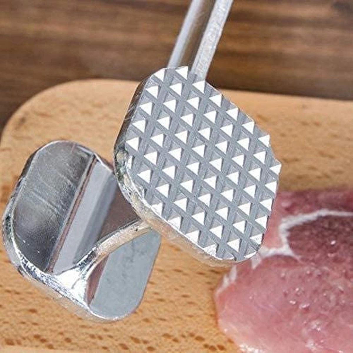 Igoods Vleeshamer - Vleesvermalser - Tenderizer - RVS - Afbeelding 7