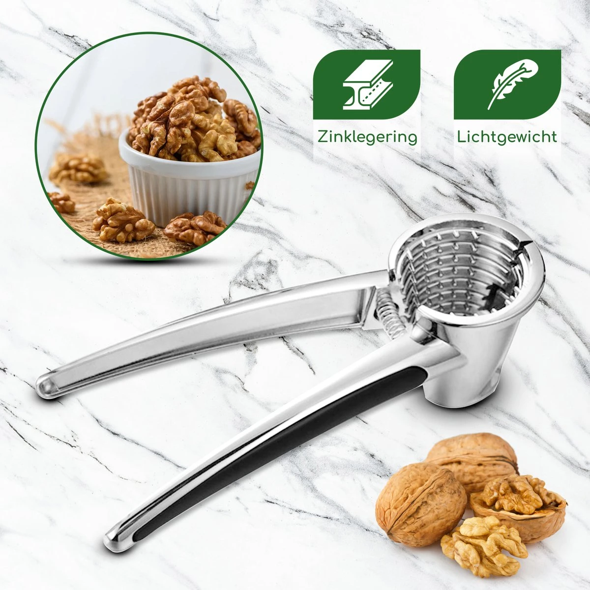 Bikolo - Notenkraker - Walnotenkraker - Walnoot Kraker - Notenprikker + E-Book Kookboek - Afbeelding 3