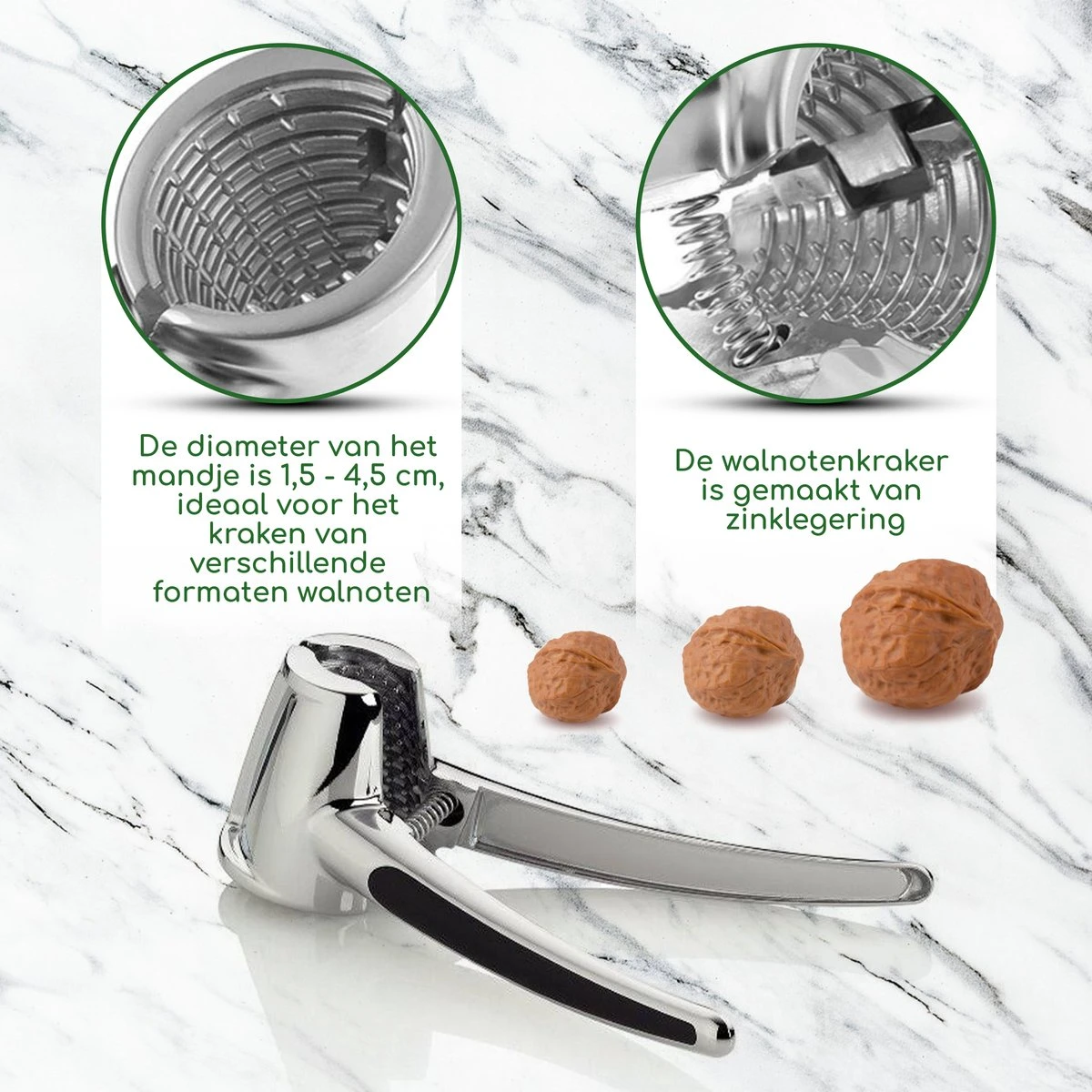 Bikolo - Notenkraker - Walnotenkraker - Walnoot Kraker - Notenprikker + E-Book Kookboek - Afbeelding 4