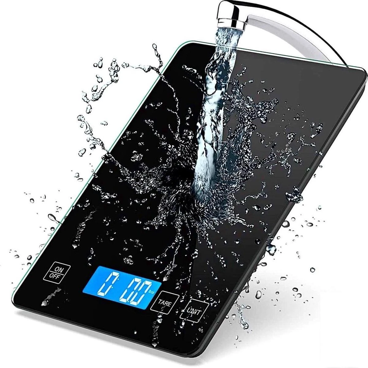 Hermanos® Digitale Precisie Keukenweegschaal - Weegschaal Keuken - 1 Gr Tot 15 Kg - Tarra Functie - Bluetooth Met Voedingsapp - Incl. Batterijen - Zwart - Afbeelding 2