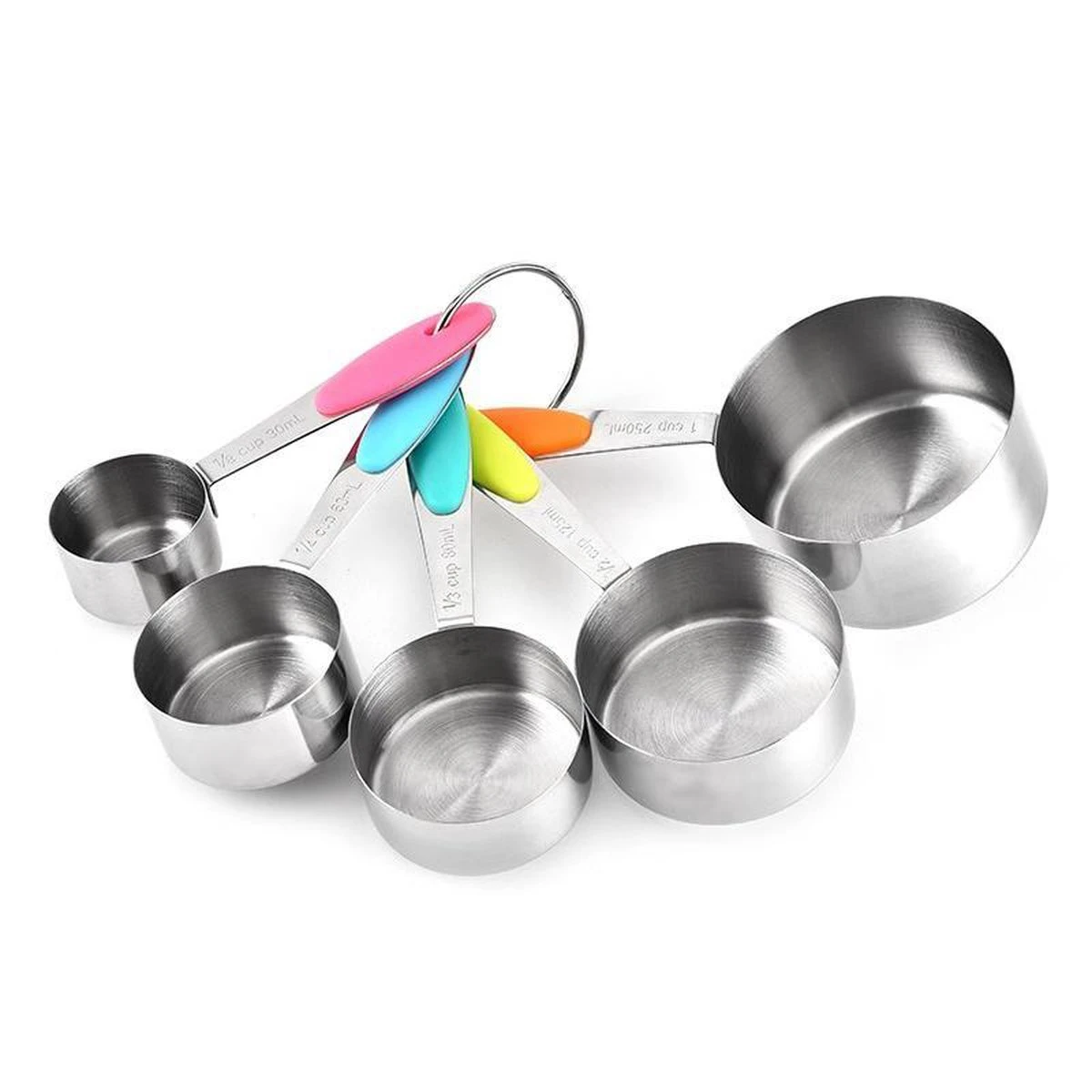 10-Delige Maatbeker & Maatlepel Set - Meetlepels Maatcups - Measuring Cups Spoons - Maatschepjes & Bekers - Grammen & ML Afwegen - Kleuren - Afbeelding 3