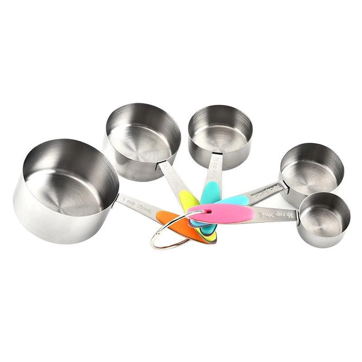 10-Delige Maatbeker & Maatlepel Set - Meetlepels Maatcups - Measuring Cups Spoons - Maatschepjes & Bekers - Grammen & ML Afwegen - Kleuren - Afbeelding 4