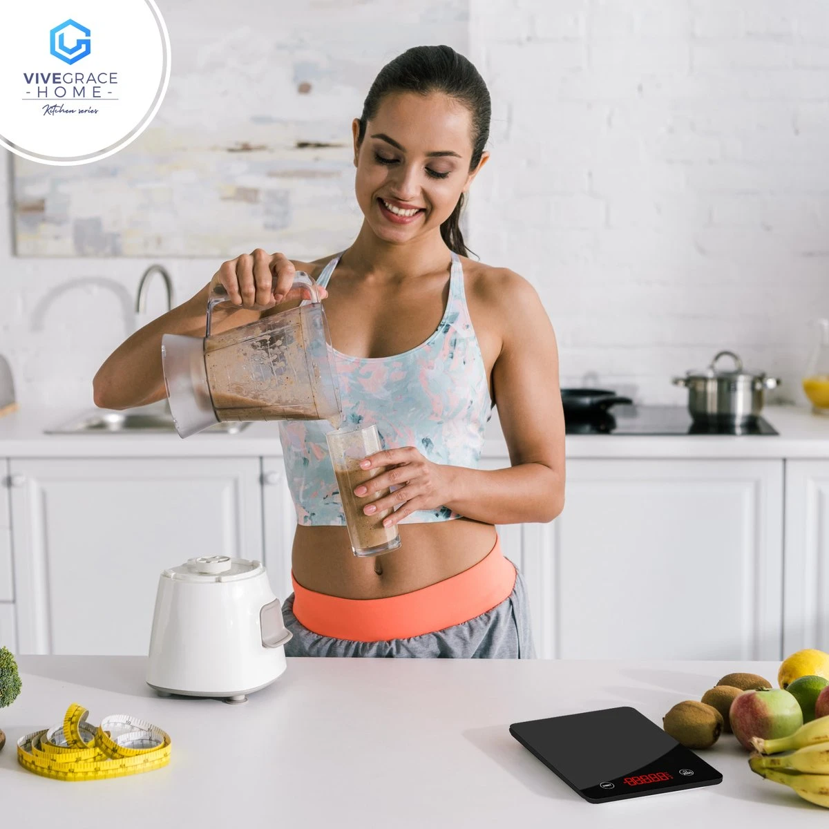 ViveGrace HOME® Digitale Precisie Keukenweegschaal - Met Tarra Functie - Gehard Glas - Incl Batterijen - Zwart - Afbeelding 6