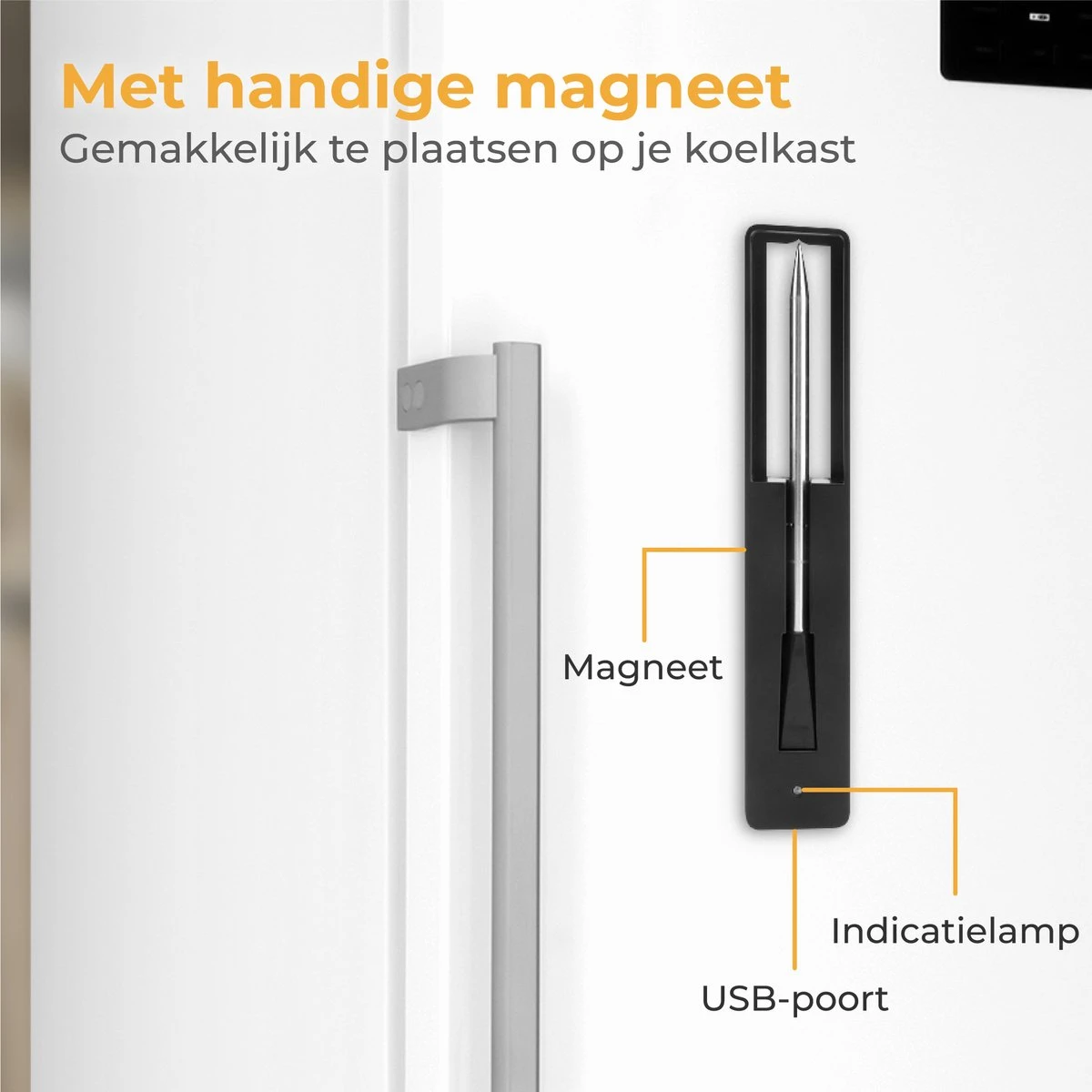 Nuvance - Vleesthermometer Draadloos Met App - BBQ Thermometer Met Bluetooth - Meater - Oventhermometer - BBQ Accesoires - RVS - Afbeelding 8