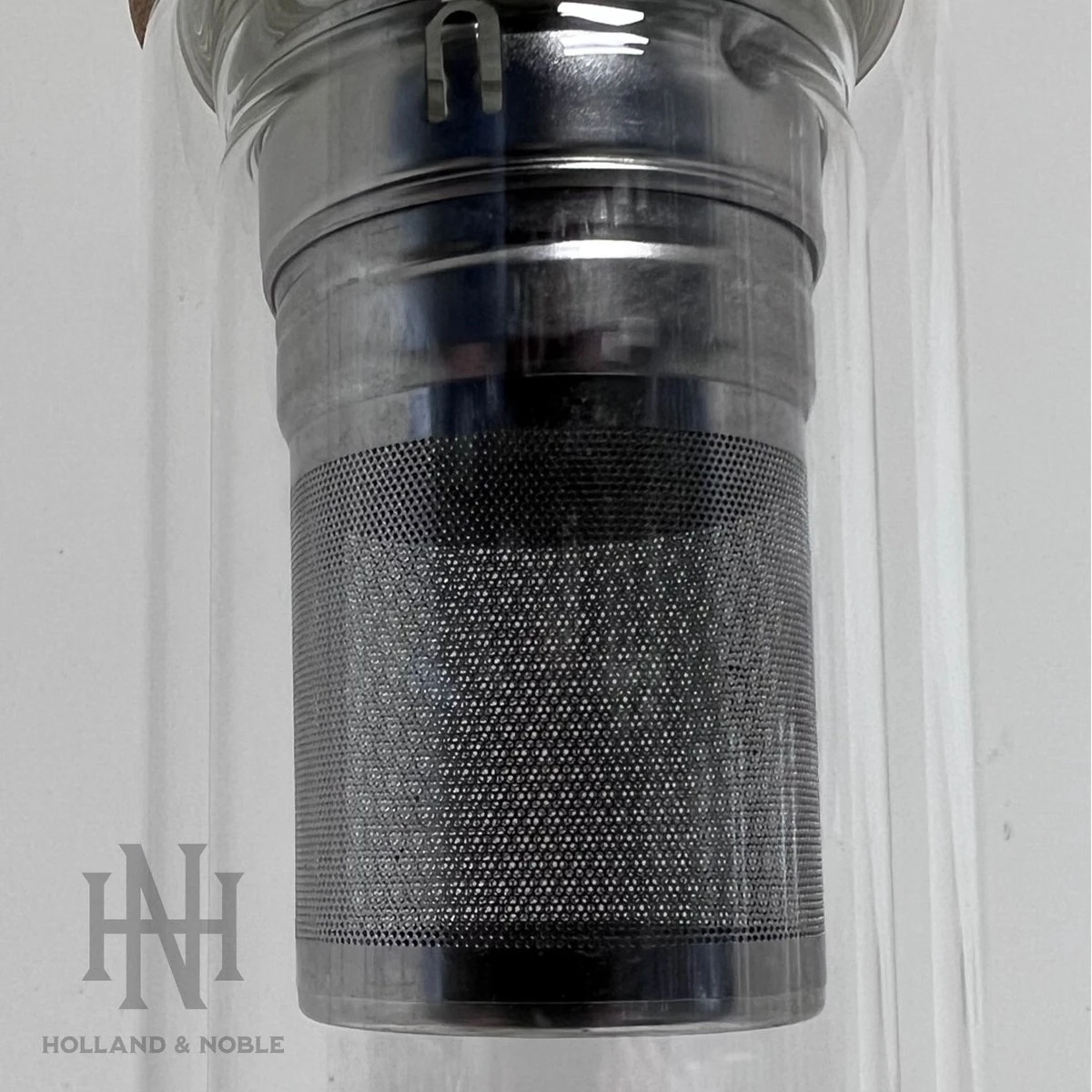 Holland & Noble - Thermo Theefles Met Zeef - 400 Ml Borosilicate Glas Dubbelwandig - Thee-infuser Met Bamboe Schroefdop Aan Beide Zijdes En Roestvrijstalen Zeef - Inclusief Neopreen Hoes - Afbeelding 3