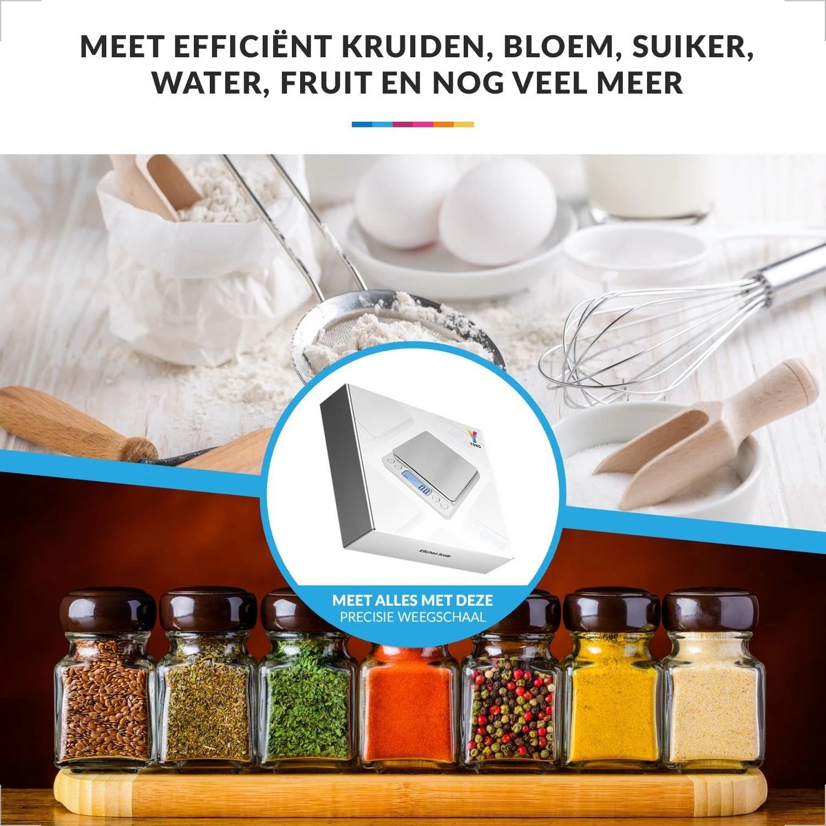 Keukenweegschaal Digitaal Met Kom - Precisie Weegschaal RVS - 2000g X 0.1g - Afbeelding 5