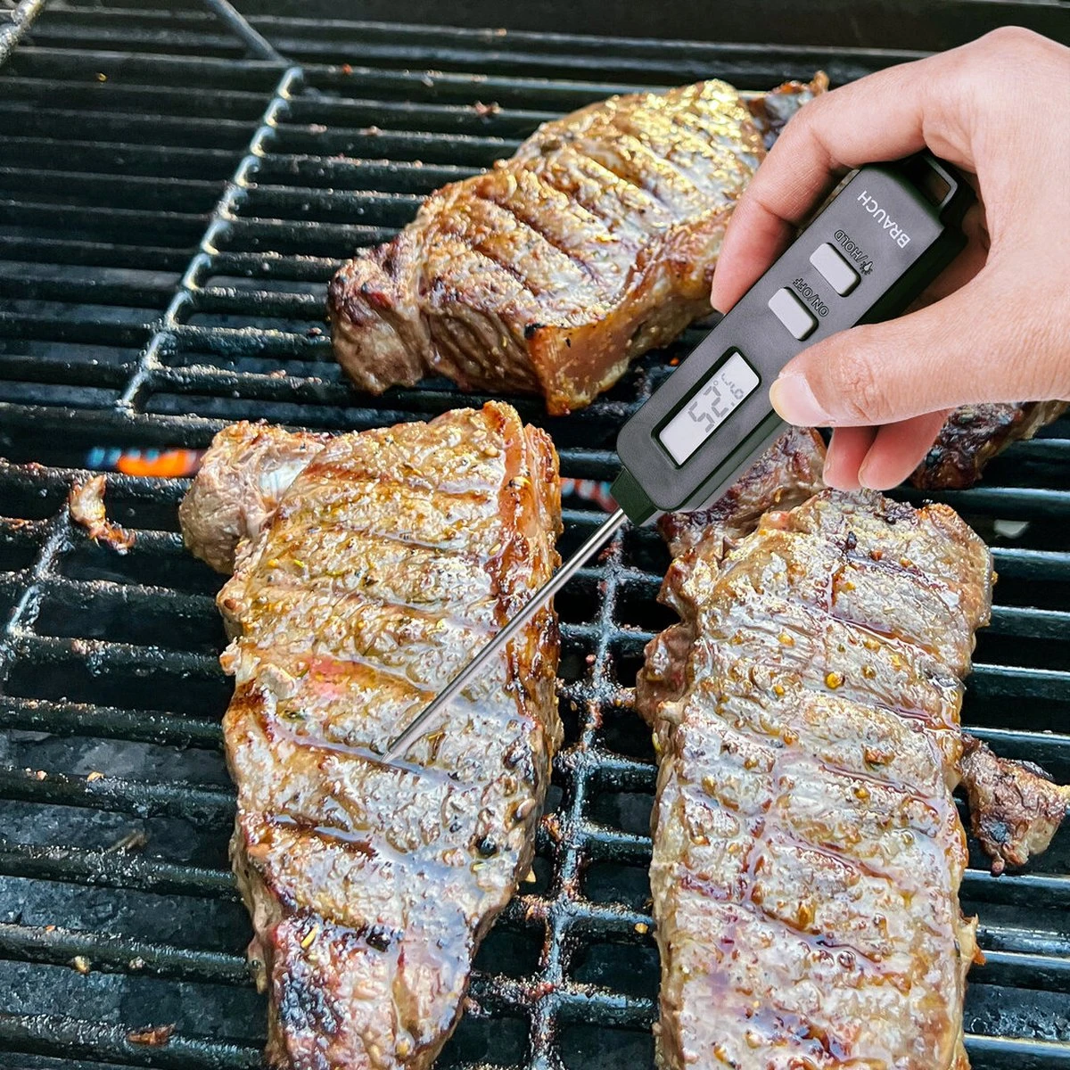 Brauch TP500 - Thermometer - Keukenthermometer - RVS - Voedsel Melk, Vlees, BBQ, Water, Zwart - Afbeelding 3