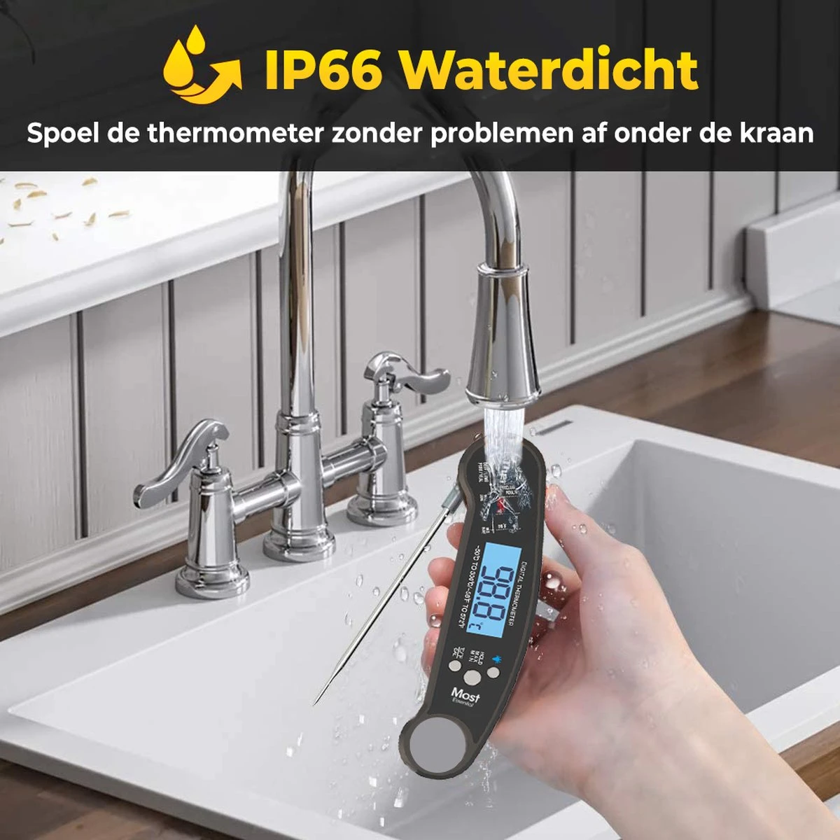 MostEssential Premium Draadloze Vleesthermometer - Keukenthermometer - Waterdicht - Afbeelding 4
